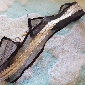 Handmade black and silver choker